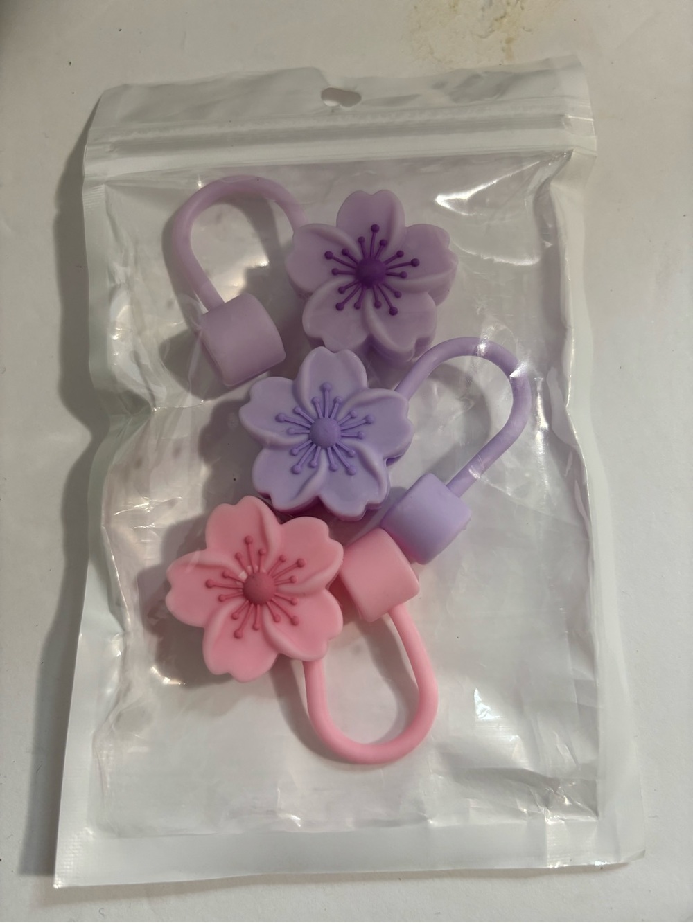 Stanley Silicone Flower straw Protectors Set - Pink & Lavender - Picture 1 of 2